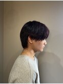 韓ドル風センターパート×ダークローズカラー