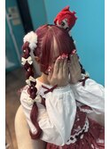 四つ編みツインテール