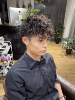 メンズカット　メンズパーマ　サイドパート　センターパート