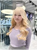 抜きっぱなしブロンドハイトーンインナーレイヤーカットウルフ