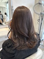 ザックラフィネ(ZACC raffine) 鎖骨ミディ/アッシュグレージュ/艶カラー/トリートメント/前髪