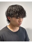 波巻きパーマ 波巻きウルフ メンズパーマ メンズウルフ