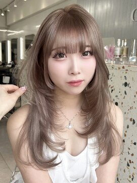 オニキス(ONYX) A169ダブルカラーミルクティーカラーレイヤーカット韓国ヘアー