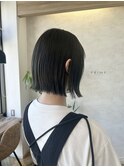 ヘイリーボブ/切りっぱなし/オリーブカラー