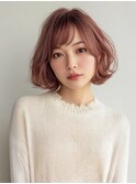 ブリーチなしミルクティーボブ