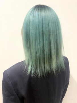 TJ天気予報 3t 日進店 セミロング/デザインカラー/ペールブルー/ダブルカラー