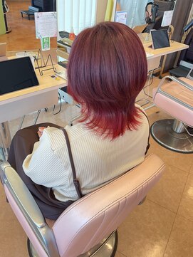 ウェーヴ 浜松小豆餅店(wave) ブリーチ無し暖色カラー×トリートメント