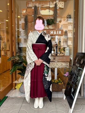 エメールヘア(aimere hair) 袴の着付けとヘアセットをさせていただきました。卒業式 富田林