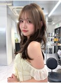 赤み消しオリーブベージュ/レイヤーカット