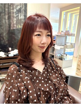 グレースバイハピネス(grace by happiness) ダークパープルオン眉レイヤーカット×レッドブラウン7.26