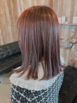アルム(hair salon Alum) 『 ピンクブラウンカラー☆　切りっぱなしスタイル 』