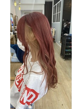 エアー(air.) 【箕面】air.インナーカラー/レッドブラウン chika