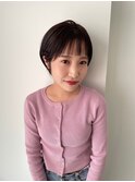 【石河安奈】ぱっつん前髪/大人かわいいミニボブ/ピンクブラウン
