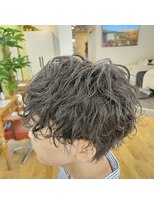 ギフト ヘアーデザイン(gift hair design) 緩めケアパーマ波巻きスパイラル×エアリーツーブロックショート