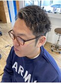 ツイストスパイラルパーマ/ツイストパーマ/イケオジ/7:3パーマ