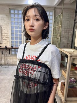 ミンクス渋谷スマートサロン(MINX shibuya smart salon) ショート 姫カット ダークアッシュ 魅力倍増カール シアーカラー