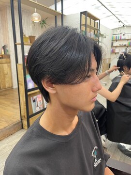 ナンバー アンフィール 渋谷(N° anfeel) メンズ/ウルフ/アッシュブラック/カルマパーマ/ベリーショート