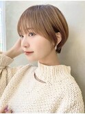 ハンサムショート丸みショートマッシュショート前髪あり前髪長め