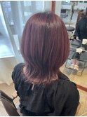 レイヤーカット＊ピンクカラー