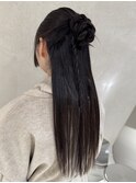 カチモリハーフアップアレンジ