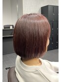暖色系カラーのボブスタイル