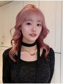 14032ブリーチ&ダブルカラー韓国レイヤーラベンダーピンク