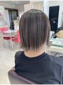 ナチュラルベージュハイライト×切りっぱなしボブ×上大岡駅近く