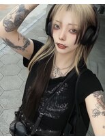 KOER ボブレイヤーカット/ダブルカラー/カラー【コエル】【3月上旬OPEN(予定)】 ブラック×ブロンドコントラストロング