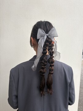 エト(eto) 参列ヘアセット ロングツイン編みおろし