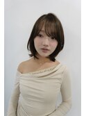 小顔ひし形 レイヤーカット 透明感カラー