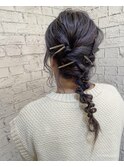 アッシュバイオレット　グレーベージュ　ヘアアレンジ