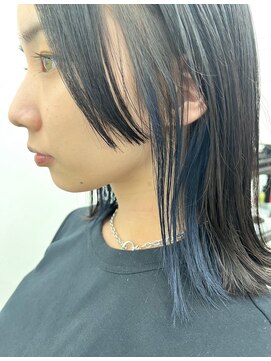 ケプカ(KEPKA) 切りっぱなし インナーカラー(ネイビー)