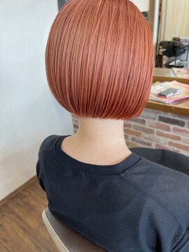 バンビ プライベート サロン(Bambi private salon) ケアブリーチ*Wカラー*オレンジベージュ*ミニボブ*Bambi松平愛
