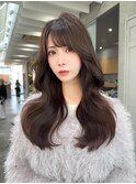 韓国風レイヤーカット/前髪カット/美髪エアリーロング髪質改善
