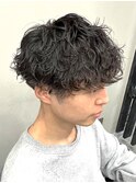 波巻きパーマ/ツイストスパイラルパーマ/ツーブロックマッシュ