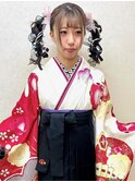 卒業式おめでとうございます♪『袴着付け+ヘアセット』(^○^)