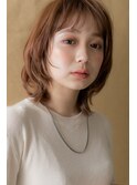 カーキベージュ前下がりレイヤーボブウルフ308X上尾20代30代40代