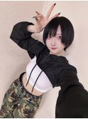 ブルーブラックジェンダーレスショート