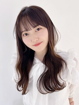 アイティーバイアルバム 松戸店(IT by ALBUM) オリーブカラー秋色透明感カラーウルフレイヤーロング_ba534301