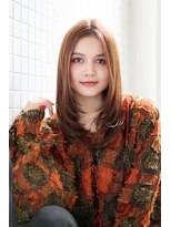 ルクスバイアフィナー(Luxo by Afinar) luxy by afinar レイヤーカット×ナチュラルブラウン