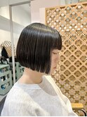 ミニボブ前髪あり地毛風カラー大人かわいいツヤ髪20代30代40代