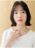 黒髪アッシュくびれヘア切りっぱなし外ハネボブ314X上尾20代30代