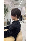前髪なし小顔ひし形丸み耳掛け大人ショート20代30代40代50代＊