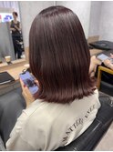 外ハネ　ワインレッド