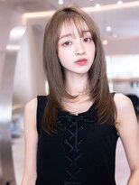 ハバナ 天神(HAVANA)&nbsp;大人ガーリー前髪顔周りミディアムレイヤーカットダークアッシュ