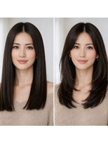 ノラ ヘアーサロン(NORA HAIR SALON)&nbsp;ナチュラル小顔前髪あり後れ毛サイドバング結べるボブくびれヘア