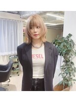 チェレ ブラン 堺東店(Chere brun) ハッシュレイヤーボブ×デザインカラー×ハイトーンカラー