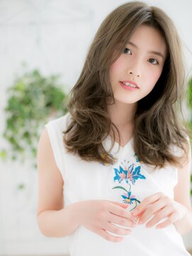 レアワンハナレ センター北美容院(lea/1 HANARE) センター北/髪質改善/オリーブベージュ☆韓国風ウェーブ巻きa