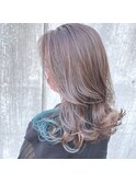 beige×turquoise