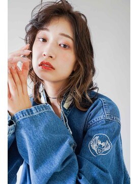 トクテ 吉祥寺(tokute) くびレイヤーエモージュ前髪モテベージュレイヤーミディ/吉祥寺